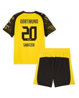 Borussia Dortmund Marcel Sabitzer #20 Maglia Gara Casa Repliche 2025-26 Bambino Maniche Corte